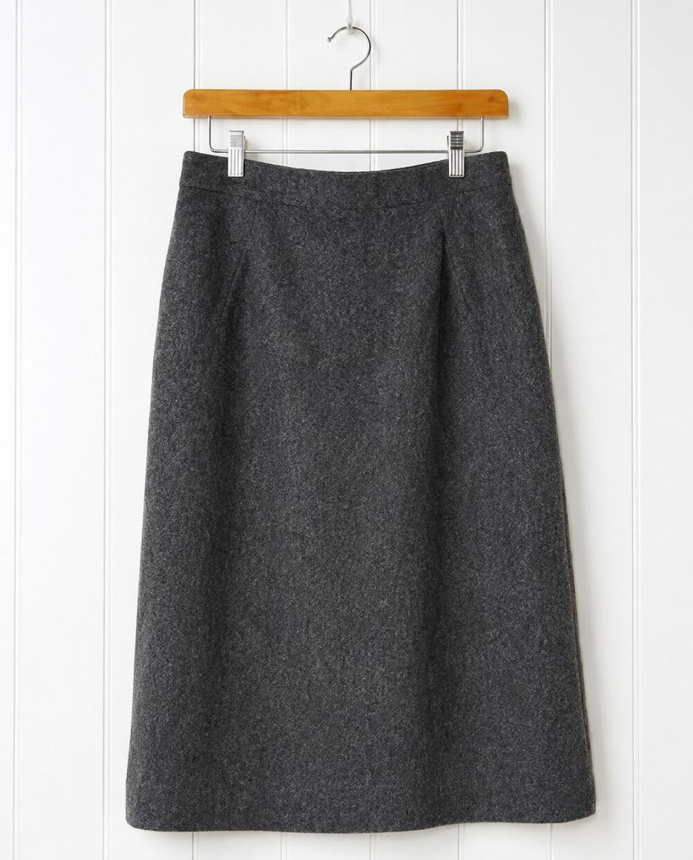 Vintage Panther Wool Skirt Womens 13/14 Gray A-Line Midi Made USA 70s 80s